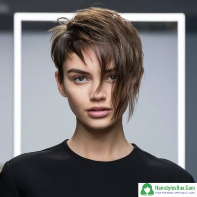 Asymmetrical Pixie Hairstyle for Short Hair