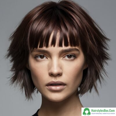 Blunt Bangs Hairstyle for Short Hair