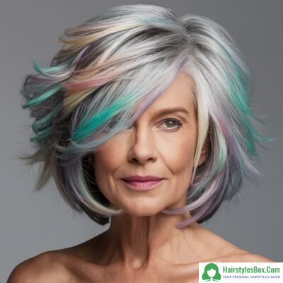 Bold Colors Hairstyle for Women Over 60