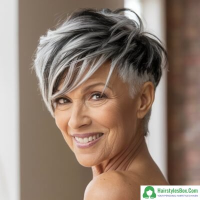 Choppy Pixie Short Haircut for Women Over 60