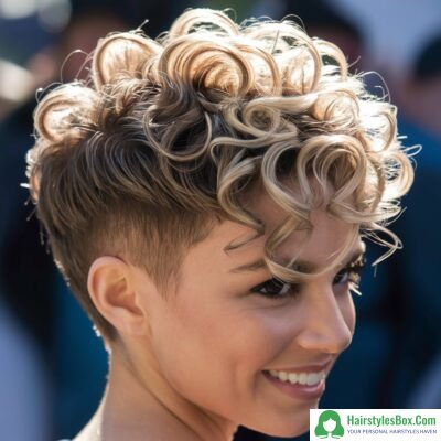 Curly Pixie Hairstyle for Short Hair