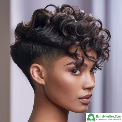 Curly Taper Pixie For Thick Hair