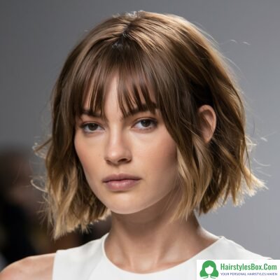 Curtain Bangs Hairstyle for Short Hair