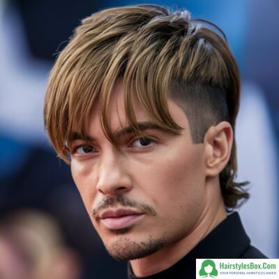 Curtain Bangs Medium-Length Hairstyle for Men