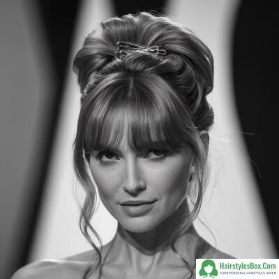 Curtain Bangs with an Updo