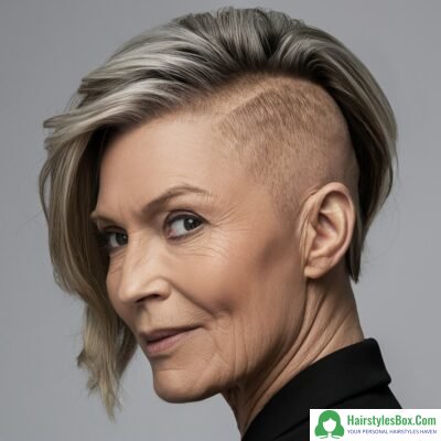 Disconnected Undercut Short Haircut for Women Over 60