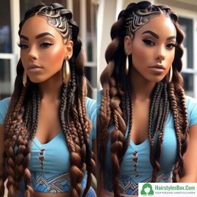Goddess Braids Hairstyle for Black Girls
