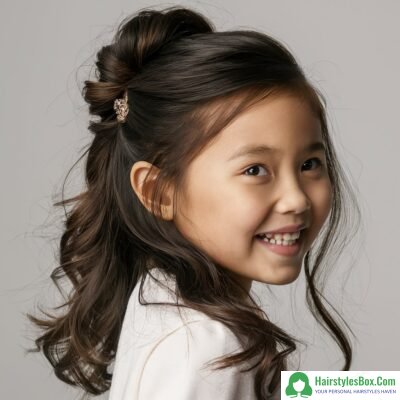 Half-Up, Half-Down Hairstyle for Kids