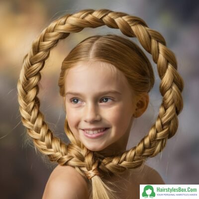 Halo Braids Hairstyle for Girls