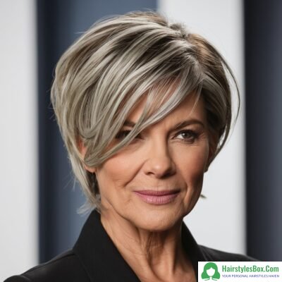 Layered Cut Short Haircut for Women Over 50