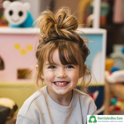 Messy Bun Hairstyle for Children