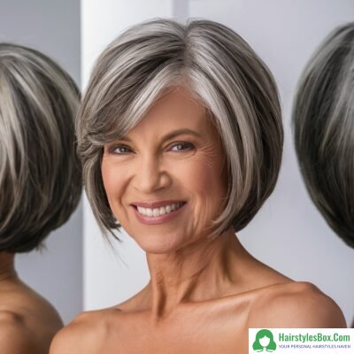 Salt and Pepper Hairstyle for Women Over 50