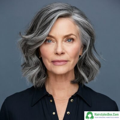Salt and Pepper Hairstyle for Women Over 50