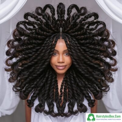 Senegalese Twists Hairstyles with Brazilian Wool