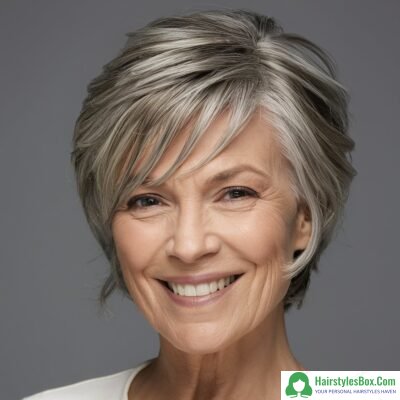 Shaggy Cut Short Haircut for Women Over 60