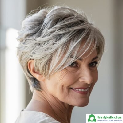 Short Textured Pixie Hairstyle for Women Over 50