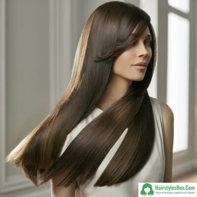 Straight and Sleek Long Hairstyle for Ladies