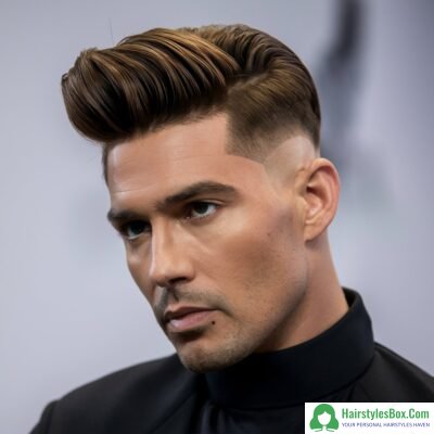 Tapered Pompadour Medium Length Hairstyle for Men