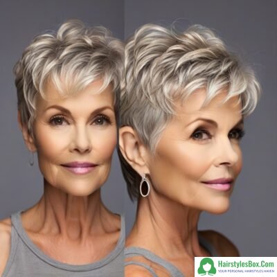 Textured Crop Hairstyle for Women Over 60