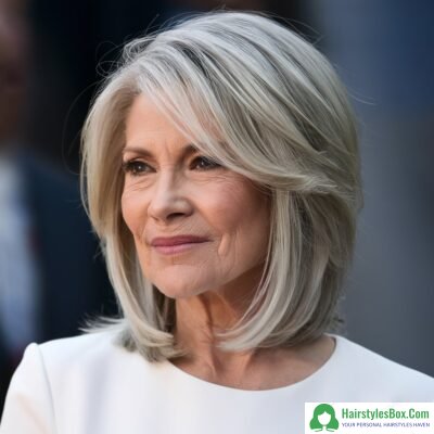Textured Lob (Long Bob) Hairstyle for Women Over 60