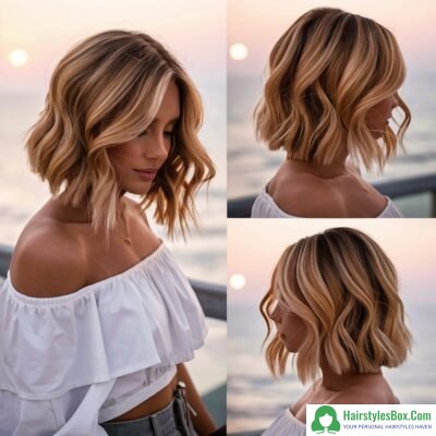 Wavy Lob Hairstyle for Short Hair