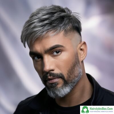 Wolf Cut with a Beard Hairstyle