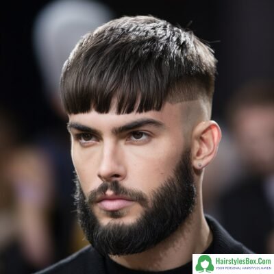 Wolf Cut with a Beard Hairstyle