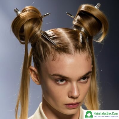 Space Buns Hairstyle for Greasy Hair