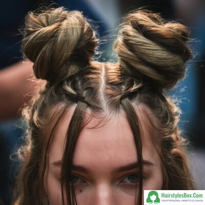 Space Buns Hairstyle for Greasy Hair